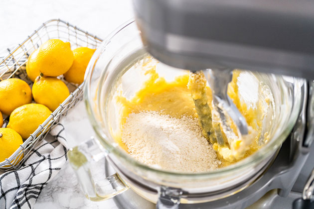 using a stand mixer for a lemon pound cake